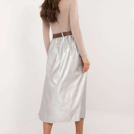 Faux Leather Midi Skirt 202775 Office And Formal Wear - Très Elite