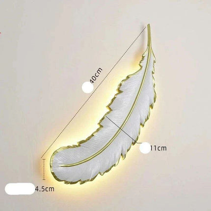 Feather-Inspired Acrylic Resin Wall Sconce - Contemporary Artistic Lighting..