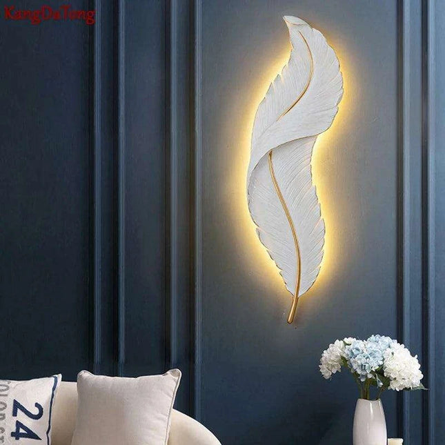 Feather-Inspired Acrylic Resin Wall Sconce - Contemporary Artistic Lighting