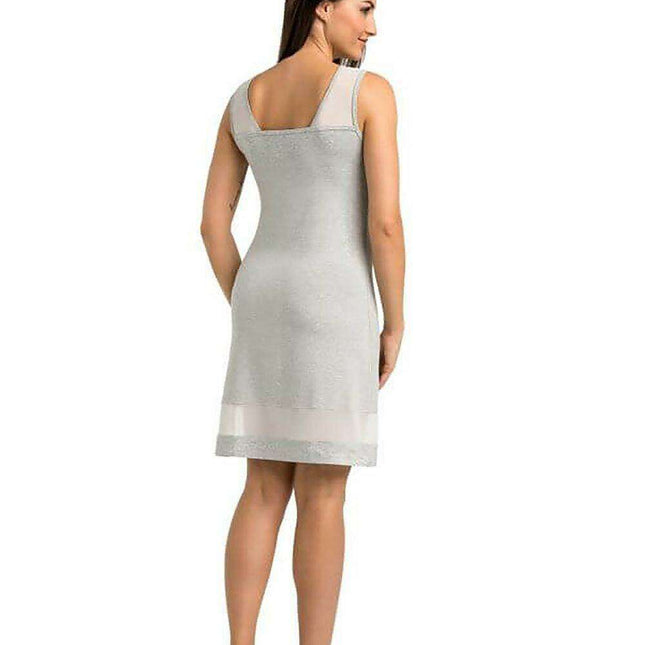 Feminine Black Nightgown with Mesh Details