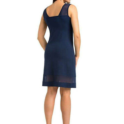 Feminine Black Nightgown with Mesh Details - Très Elite