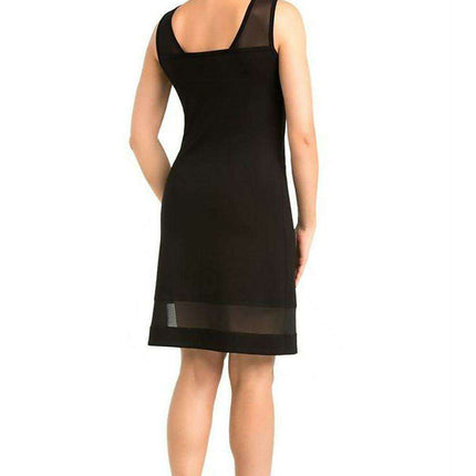 Feminine Black Nightgown with Mesh Details - Très Elite