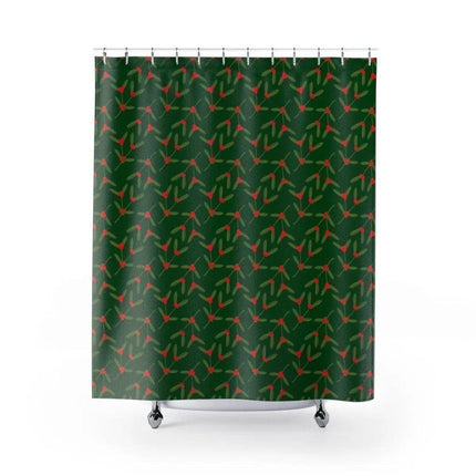 Festive Cheer Christmas Shower Curtain - Bright and Colorful Holiday Bathroom Decor - Très Elite