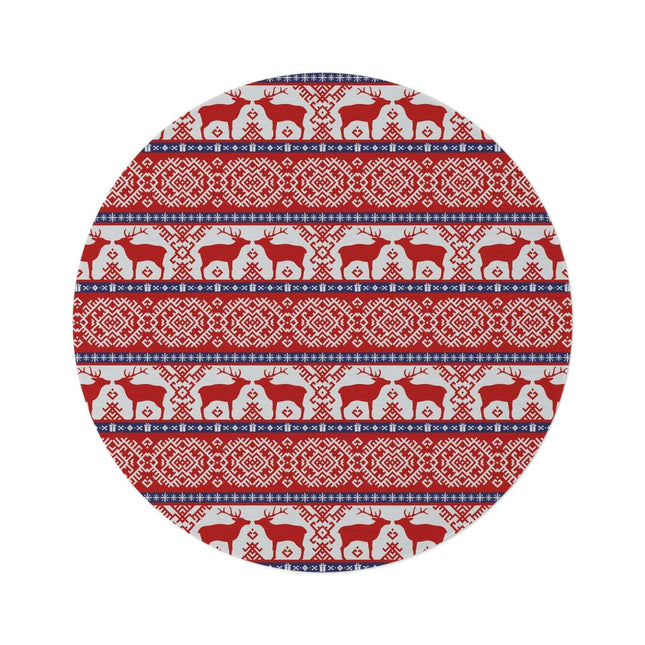 Festive Chenille Round Area Rug - Luxurious Polyester Winter Home Accent