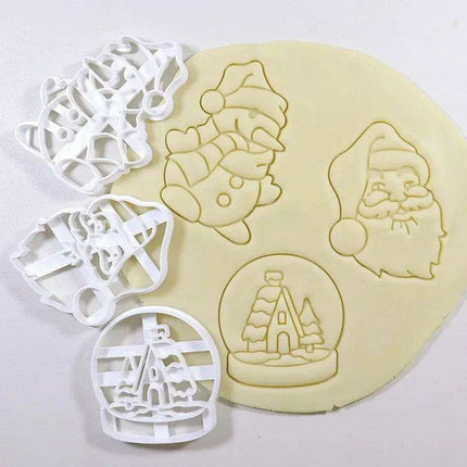 Festive Cookie Cutter Set: Create Charming Gingerbread & Santa Treats for Holiday Baking Fun - Très Elite