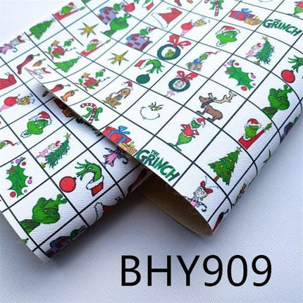 Festive Faux Leather Crafting Kit with Christmas Character Prints - DIY Creative Bundle..