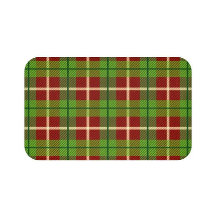 Festive Holiday Plaid Memory Foam Bath Mat - Transform Your Bathroom into a Cozy Christmas Retreat