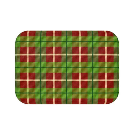 Festive Holiday Plaid Memory Foam Bath Mat - Transform Your Bathroom into a Cozy Christmas Retreat