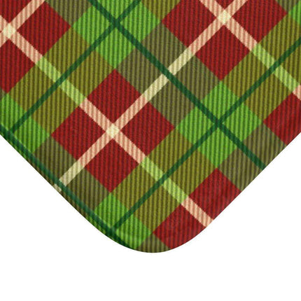 Festive Holiday Plaid Memory Foam Bath Mat - Transform Your Bathroom into a Cozy Christmas Retreat
