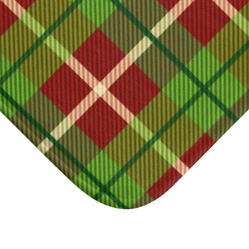 Festive Holiday Plaid Memory Foam Bath Mat - Transform Your Bathroom into a Cozy Christmas Retreat - Très Elite