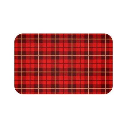 Festive Holiday Plaid Memory Foam Bath Rug