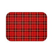 Festive Holiday Plaid Memory Foam Bath Rug - Très Elite