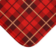 Festive Holiday Plaid Memory Foam Bath Rug - Très Elite