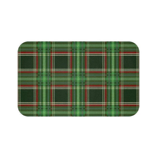 Festive Plaid Christmas Bath Mat for a Cozy Bathroom Retreat