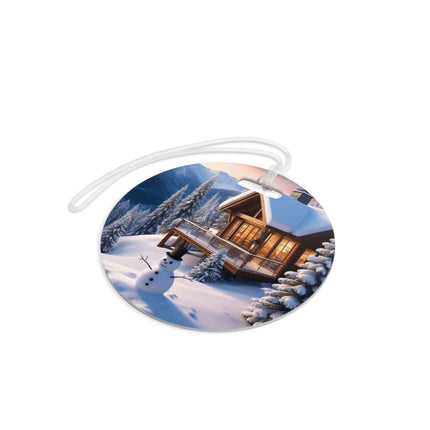 Festive Puppy Travel Tags for Holiday Adventurers