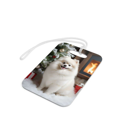 Festive Puppy Travel Tags for Holiday Adventurers