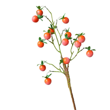 Festive Red Pomegranate Floral Branch with Lush Greenery - Très Elite