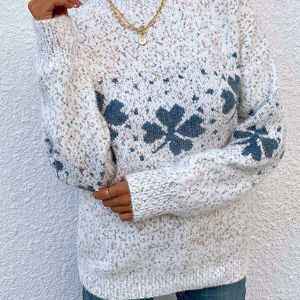 Festive Snowflake Pattern Turtleneck Pullover Sweater - Cozy Winter Essential