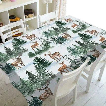 Festive Waterproof Polyester Christmas Lightweight Tablecloth for Holiday Partie..