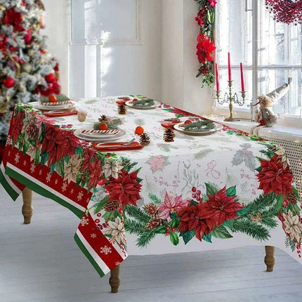 Festive Waterproof Polyester Christmas Lightweight Tablecloth for Holiday Partie- Très Elite- Très Elite