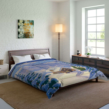 Festive Winter Wonderland Plush Comforter - Luxurious Polyester Bedding - Très Elite