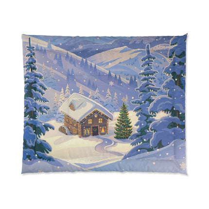 Festive Winter Wonderland Plush Comforter - Luxurious Polyester Bedding - Très Elite