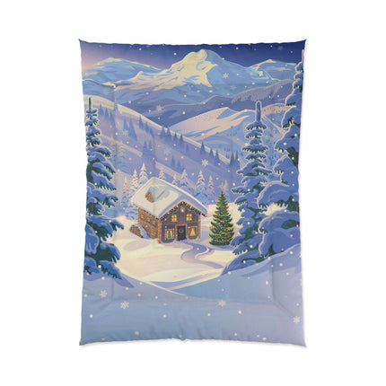 Festive Winter Wonderland Plush Comforter - Luxurious Polyester Bedding - Très Elite