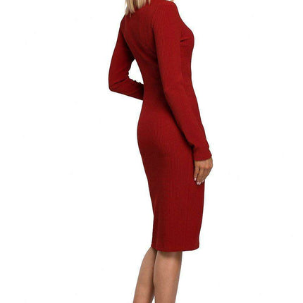 Figure-Flattering Ribbed Knit Daydress - Très Elite