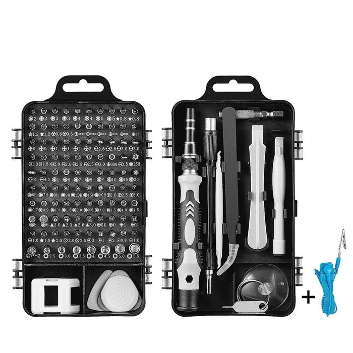 110-Piece Magnetic Precision Tool Set for Home and Professional Repairs in Sturdy Stainless Steel