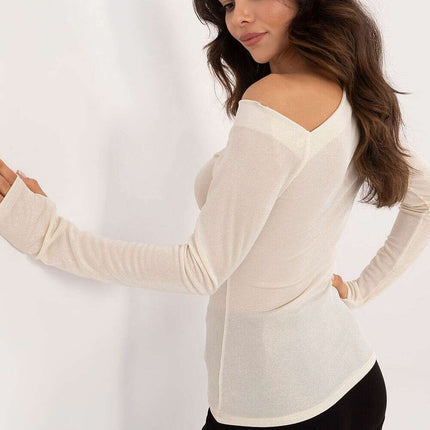 Fitted Blouse Model 203304 With Asymmetric Neckline - Très Elite