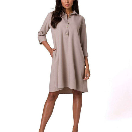 Flared Neckline Office Dress for Stylish Getaways