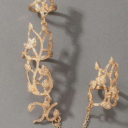 Floral Chain Carved Ring - Exquisite Fashion Accessory - Très Elite