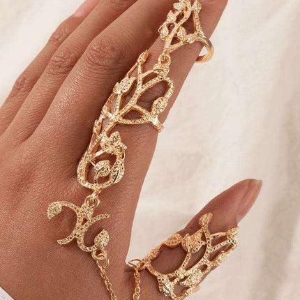 Floral Chain Carved Ring - Exquisite Fashion Accessory - Très Elite