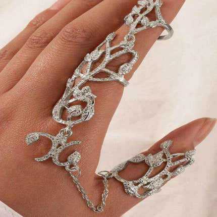 Floral Chain Carved Ring - Exquisite Fashion Accessory - Très Elite