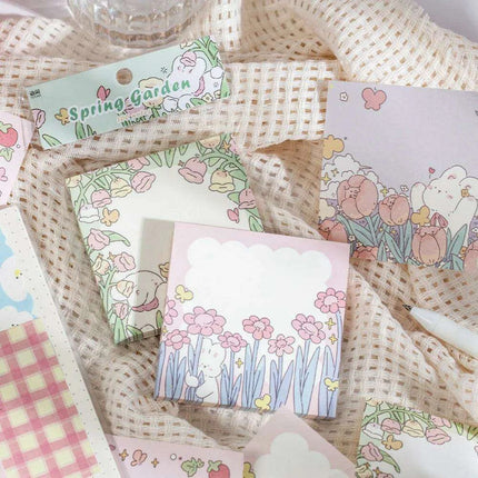 Floral Charm Pocket Memo Set - 100 Sheets, 8x8cm, 66g - Très Elite