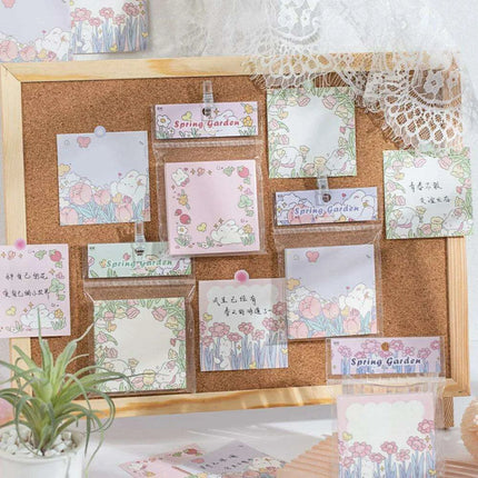 Floral Charm Pocket Memo Set - 100 Sheets, 8x8cm, 66g - Très Elite