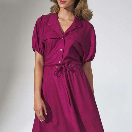 Floral Chic Kimono Mini Dress with Adjustable Waist and Stylish Patches - Très Elite