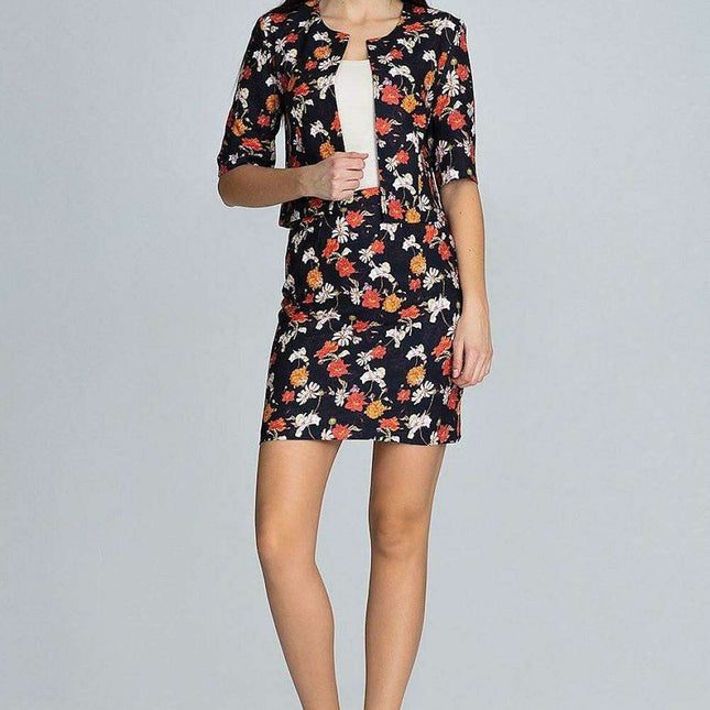 Floral Chic Skirt and Blazer Set
