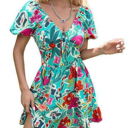 Floral Dream V-Neck Dress - A Stylish Choice for Modern Women - Très Elite