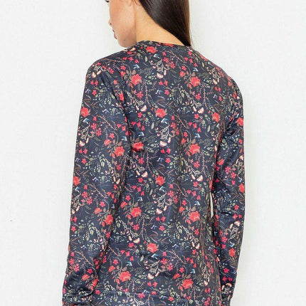 Floral Elegance Long-Sleeved Women's Sweatshirt - Casual Chic - Très Elite