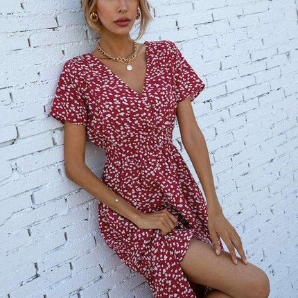 Floral Elegance V-Neck Summer Dress - Très Elite