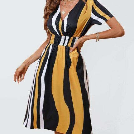 Floral Elegance V-Neck Summer Dress