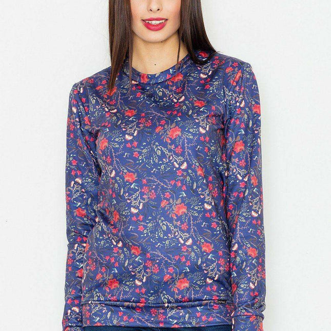 Floral Elegance Women's Long-Sleeve Hoodie - Crimson Luxe