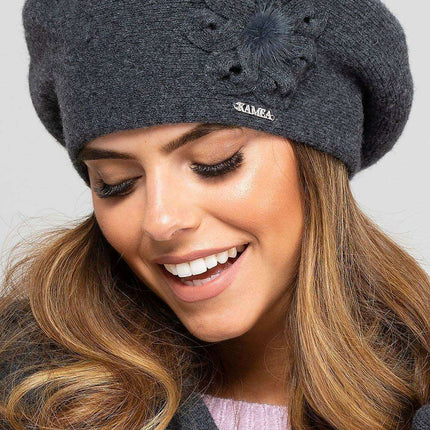 Floral Elegance Wool Beret - Très Elite
