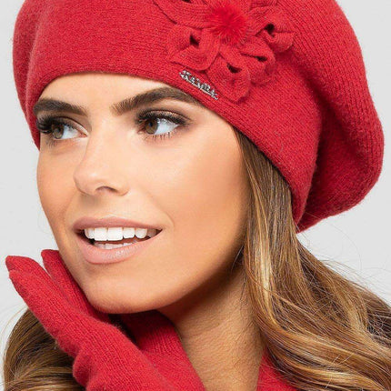 Floral Elegance Wool Beret - Très Elite