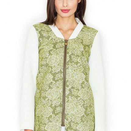 Floral Elegance Wool Blend Coat with Stylish Collar - Très Elite