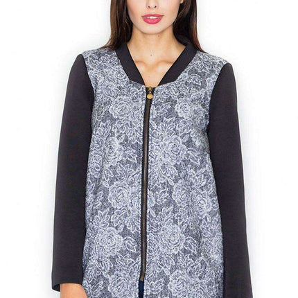 Floral Elegance Wool Blend Coat with Stylish Collar - Très Elite