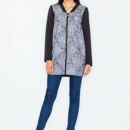 Floral Elegance Wool Blend Coat with Stylish Collar - Très Elite