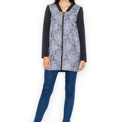 Floral Elegance Wool Blend Coat with Stylish Collar - Très Elite