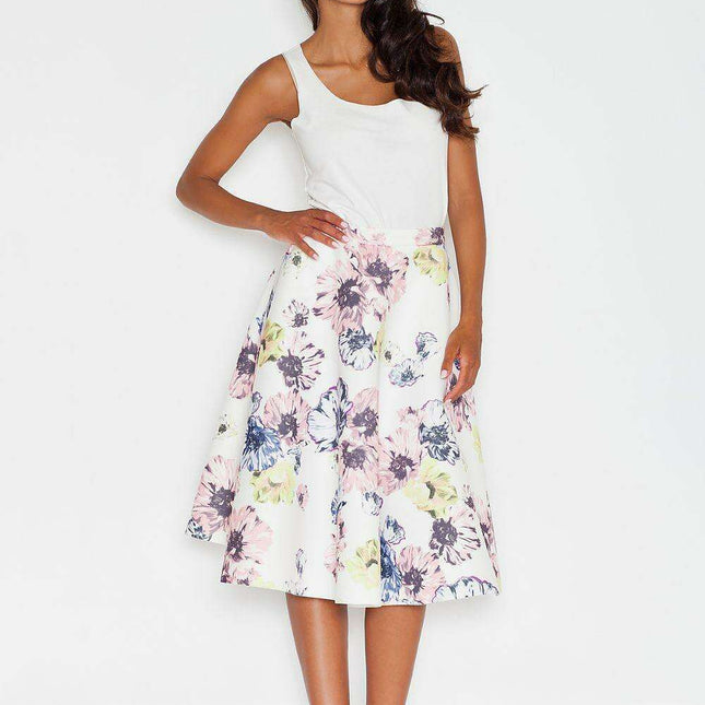 Floral Fantasy Flared Midi Skirt - Figl's Charming Elegance